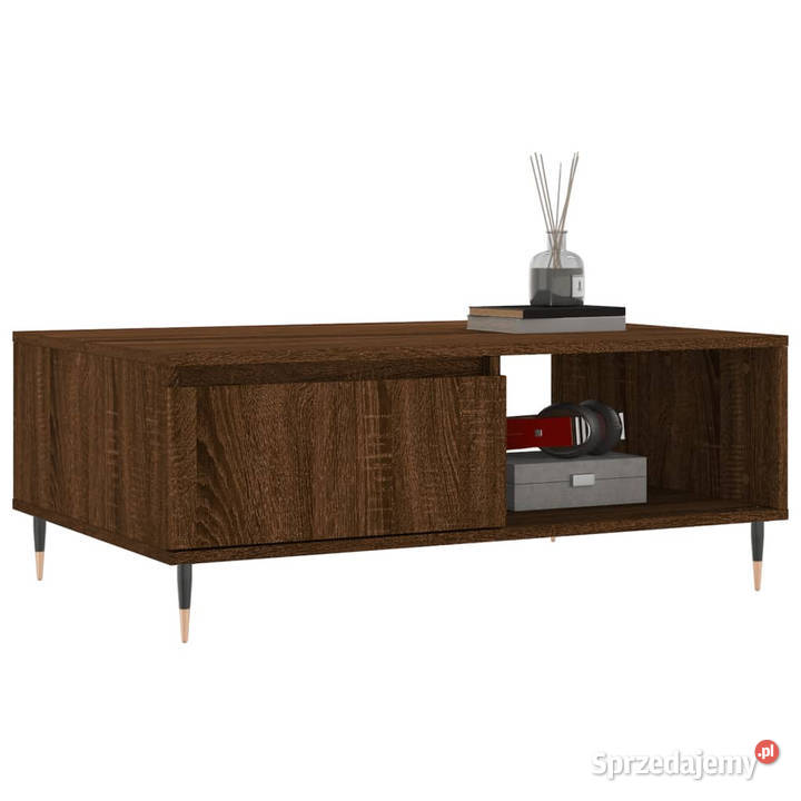 Stolik kawowy brązowy dąb 90x60x35 materiał Warszawa sprzedam