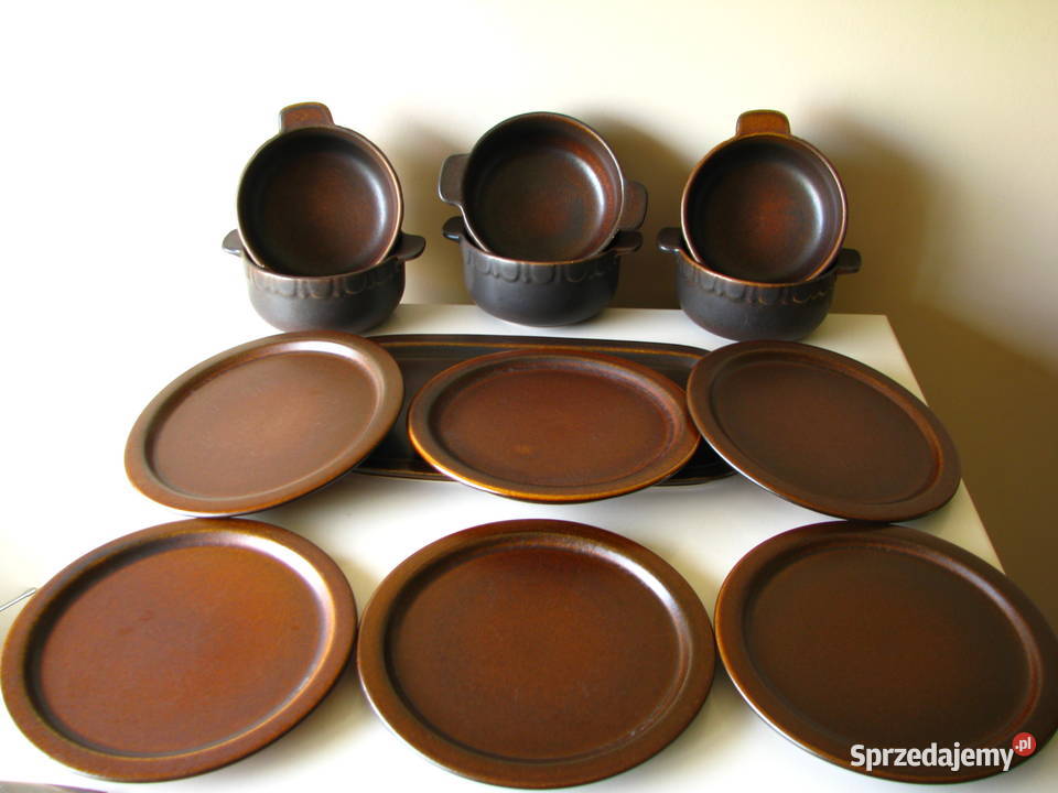 Kamionkowe miseczki z uszkami talerzyki i patera małopolskie sprzedam