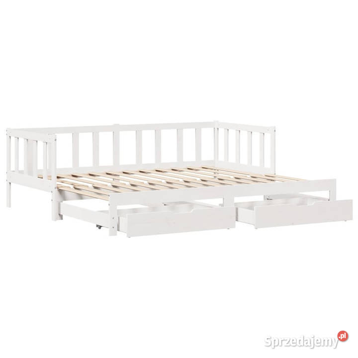 Sofa rozsuwana z szufladami bez materaca białe Łóżka mazowieckie