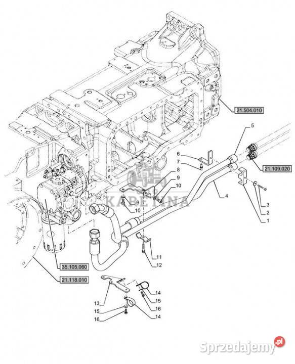 Holland T6070 Rurka hydrauliczna 48094217 Jastrzębniki sprzedam