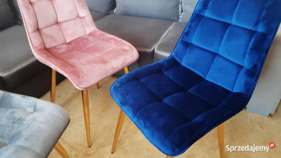 Krzesłokrzesła glamour welur złote nogi 44cm Ostrowiec Świętokrzyski