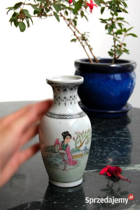 Chiński wazon dama gejsza porcelana chińska lata Wazony Lublin sprzedam
