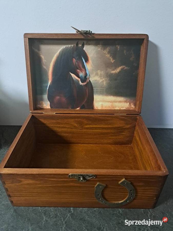 Kuferek z koniem szkatułka duża decoupage Rękodzieło Kędzierzyn-Koźle