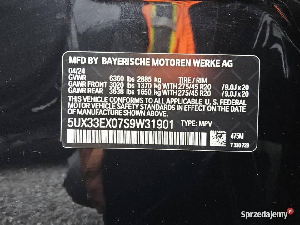 2025 BMW X6 XDRIVE40I Bełchatów