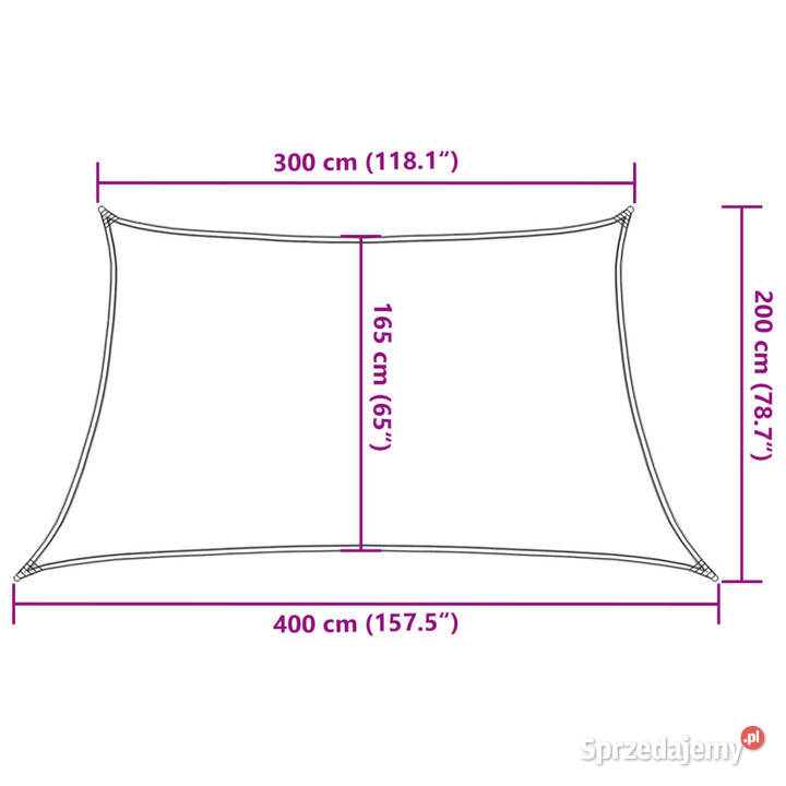 Żagiel przeciwsłoneczny 160 gm taupe 34x2 m HDPE Warszawa