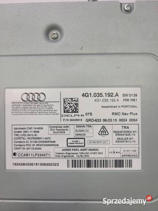 JEDNOSTKA MMI CZYTNIK AUDI A7 A6 C7 LIF Nawigacje fabryczne Przystajń