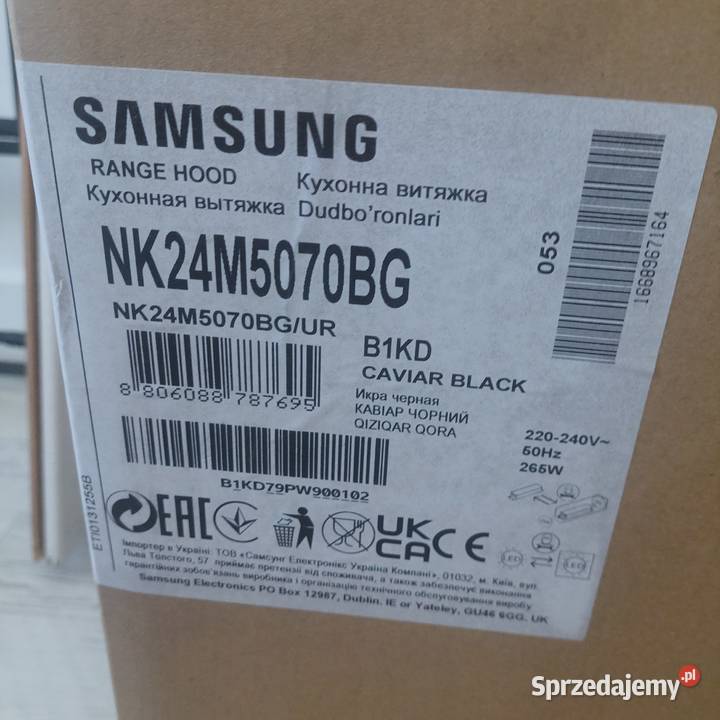 Nowy czarny przyścienny okap kuchenny Samsung