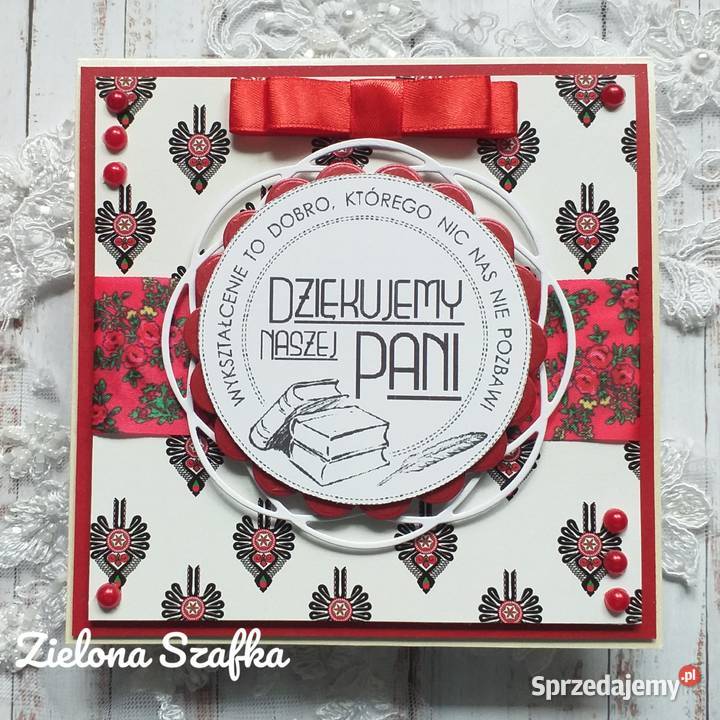 Zakończenie roku szkolnego kartka hand made folk Mszana Dolna