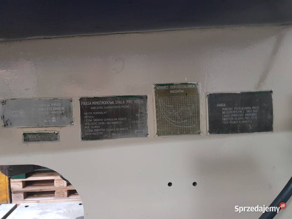 Prasa mimośrodowa PMS100T Koleczkowo