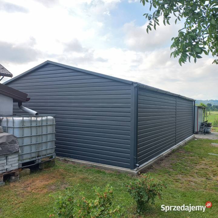 9x6 Garaż blaszany Antracyt mat obrócony spadek Łask sprzedam