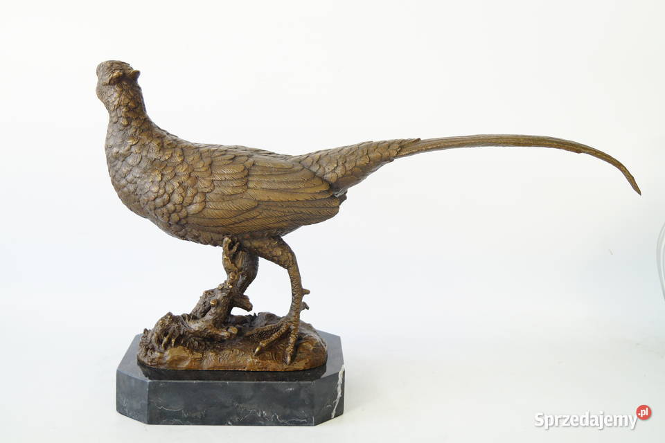 DUŻY BAŻANT figura z brązu rzeźba myślistwo Gizałki