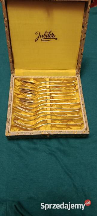 Sztućce kawowe srebrne zestaw Jubiler firma Wrocław