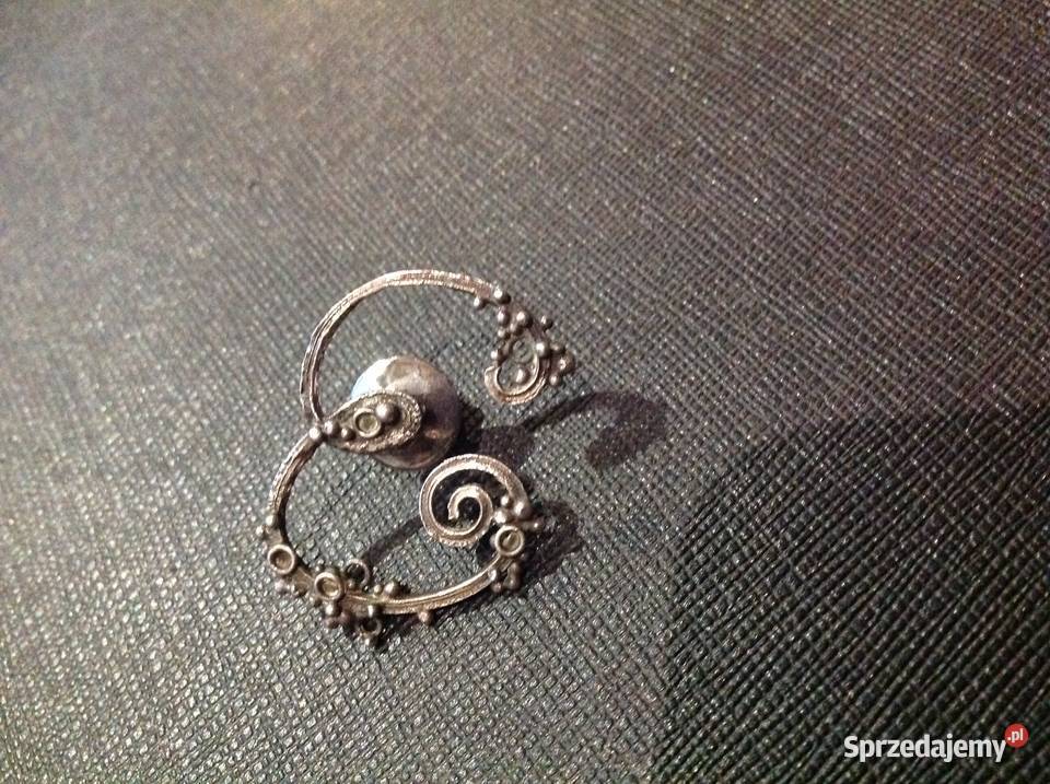 Broszka Wpinka Inicjał Litera E Vintage