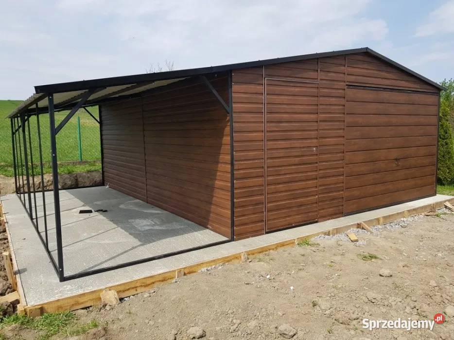 Garaż blaszany 5x7 drewnopodobny wiata 3x7 Kraków