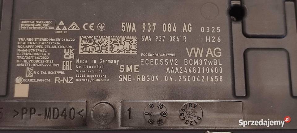 SKODA SUPERB 4 MODUŁ KOMFORTU 5WA937084AG Czujniki i sterowniki dolnośląskie sprzedam