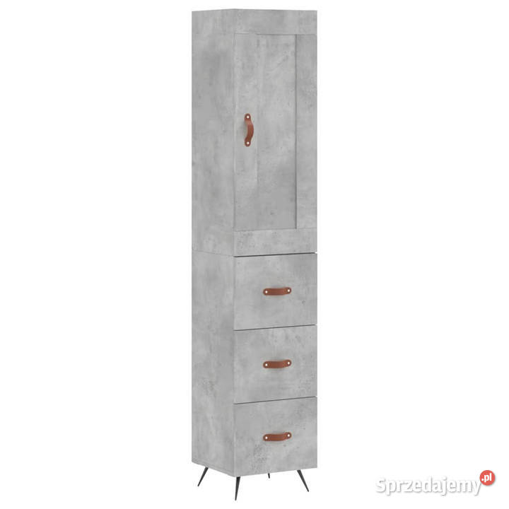 Wysoka szafka szarość betonu 345x34x180 Pozostałe Warszawa