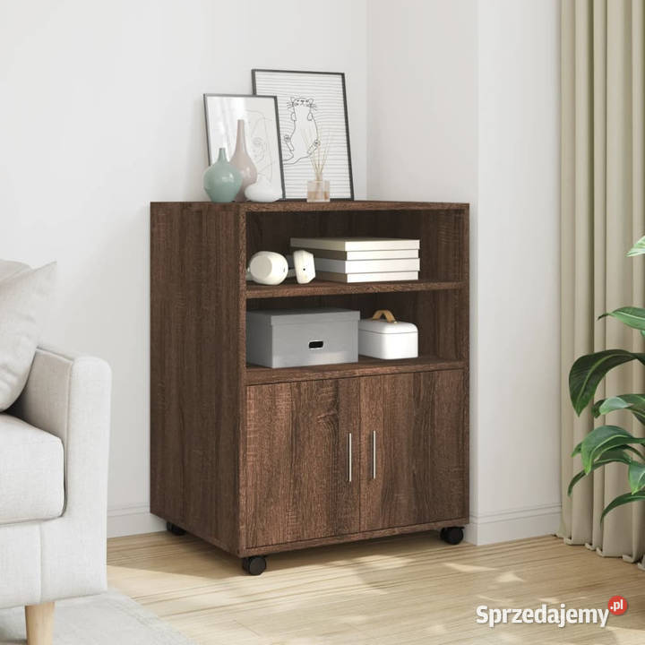 Szafka na kółkach brązowy dąb 60x48x81 WM853170 mazowieckie sprzedam