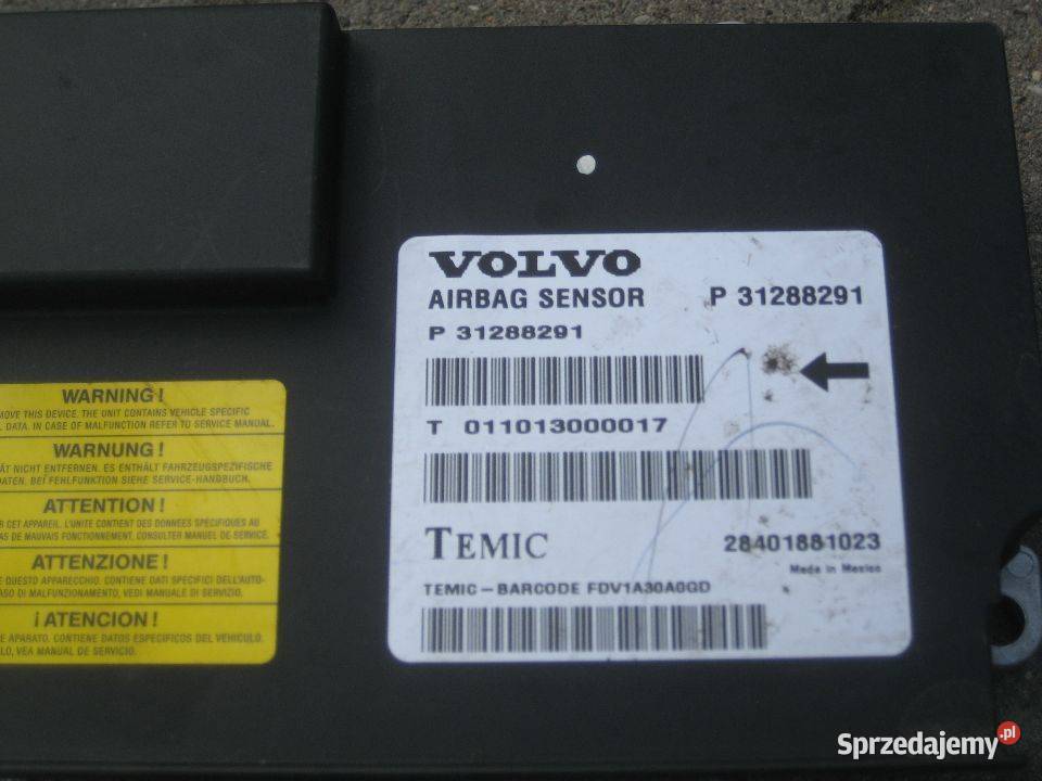 volvo s80 0712r moduł sterownik poduszek