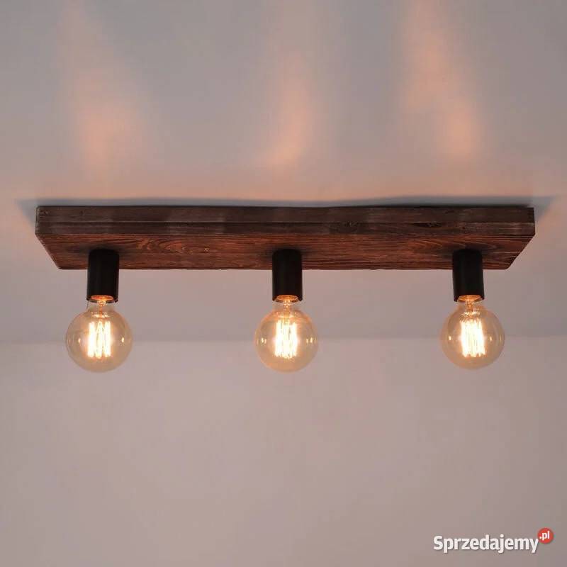 Lampa loft deska belka drewniana retro wisząca sprzedam