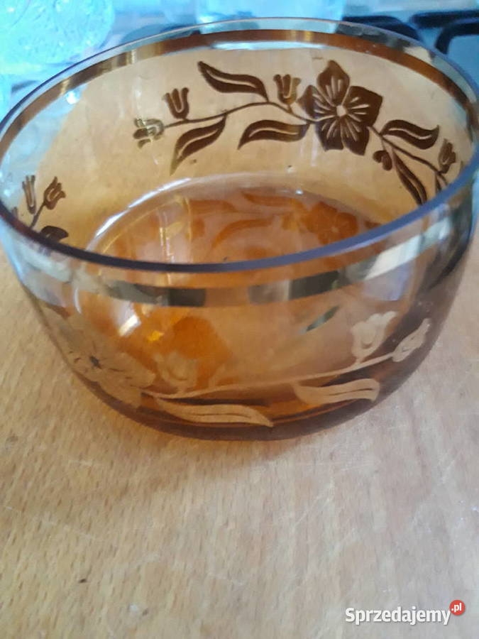 miseczka bursztynowa ze złoceniami z czasów PRL mazowieckie Warszawa