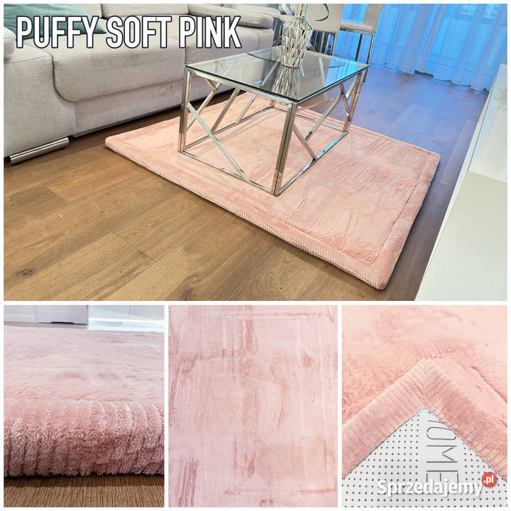 GRUBY DYWAN PUFFY SOFT KWADRAT 120X120 RÓŻOWY Lublin