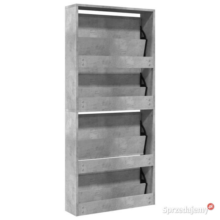 Szafka na buty z lustrem 4 poziomy szary beton