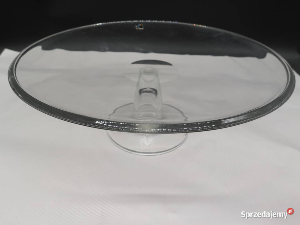 Patera szklana na ciasto tort na nóżce Elegancka Porcelana i szkło Raszków