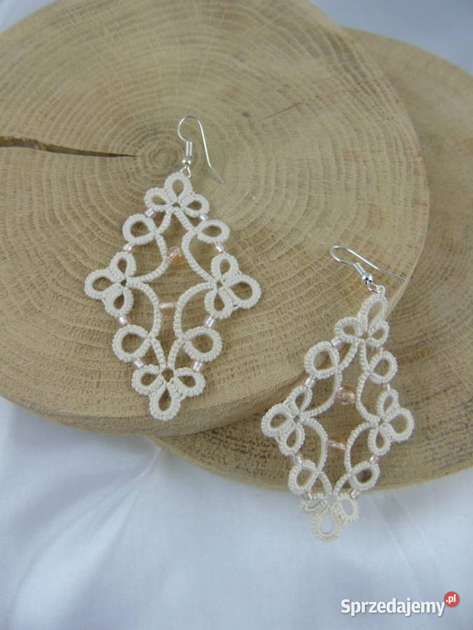 Kolczyki frywolitkowe różne wzory i kolory Rękodzieło Wiśniowa