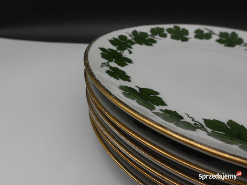 Talerze deserowe 6 Graf von Henneberg Ilmenau Porcelana i szkło Raszków