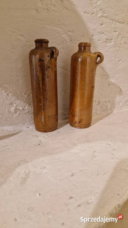 Butelki ceramiczne stare x 2 butelki miniaturki lubelskie