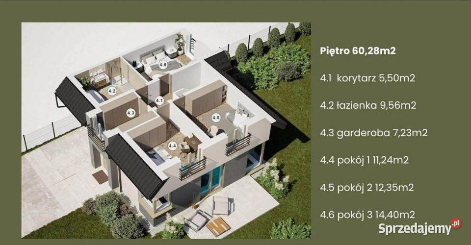 Brzezie nowy bliźniak z garażem Liczba pokoi 4 Sprzedaż
