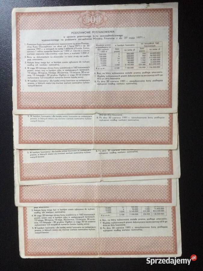 236 Pięć Bonów Oszczędnościowych 500 zachodniopomorskie