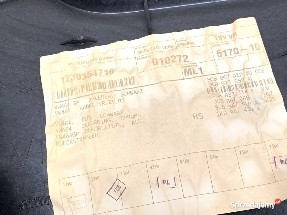 BOCZEK DRZWI PRAWY PRZÓD VW CC B7 SportowyCoupe osobowe Części samochodowe