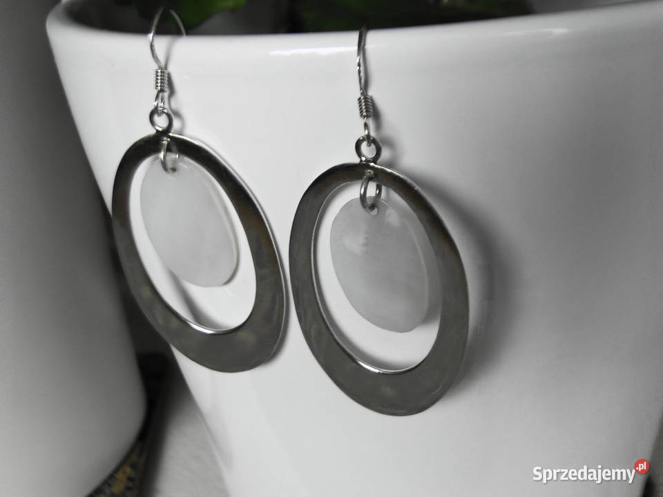 Piękne kolczyki srebro 925 i masa perłowa Kolczyki Warszawa