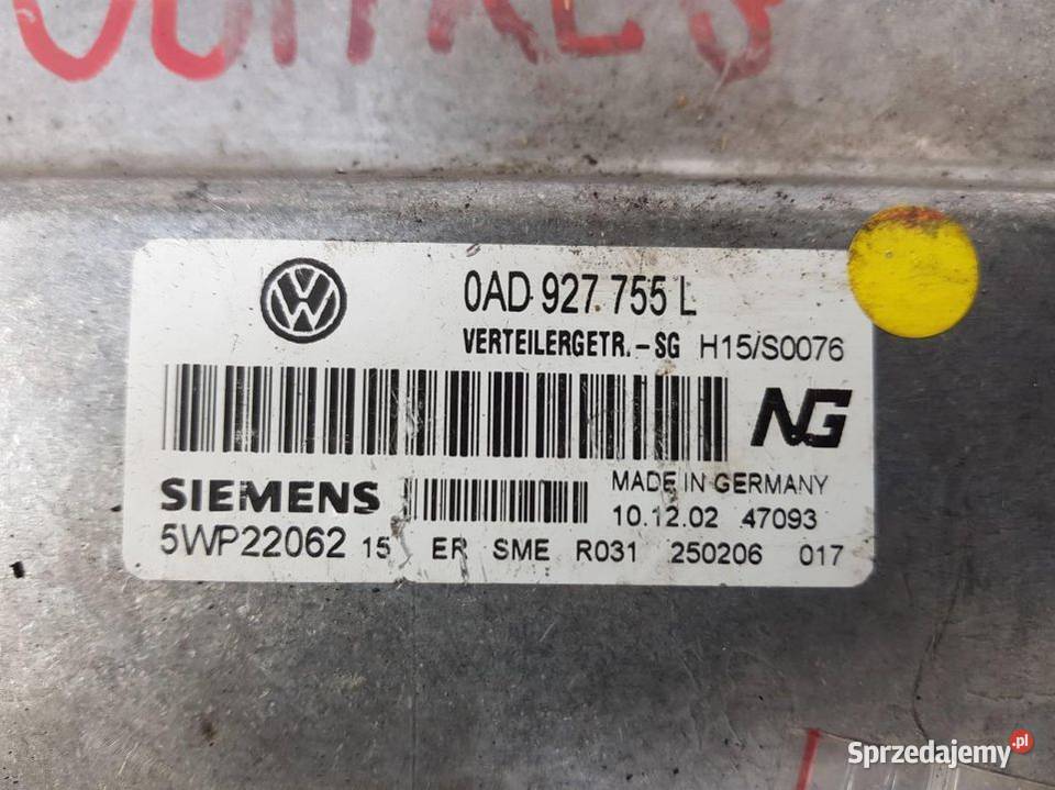 KOMPUTER VOLKSWAGEN TOUAREG 25 TDI 5WP2206 Pozostałe Lipno