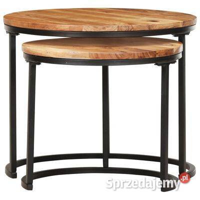 vidaXL Stoliki wsuwane pod siebie 2 lite drewno