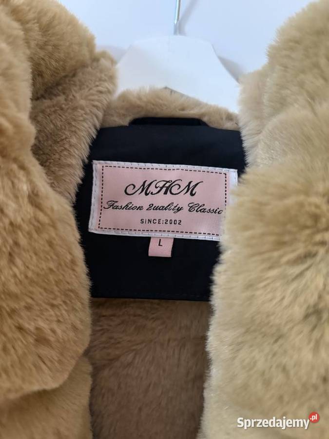 Zimowa parka z futrem Rozmiar L Nowa z metką czarny Rybnik