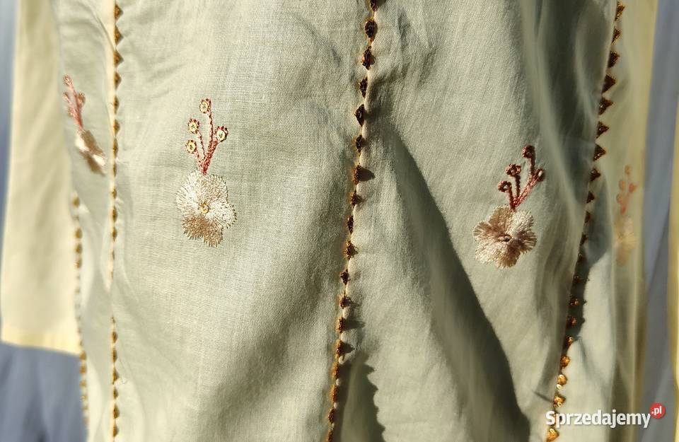 Długa sukienka bawełniana M 38 haftowana Szczecin sprzedam