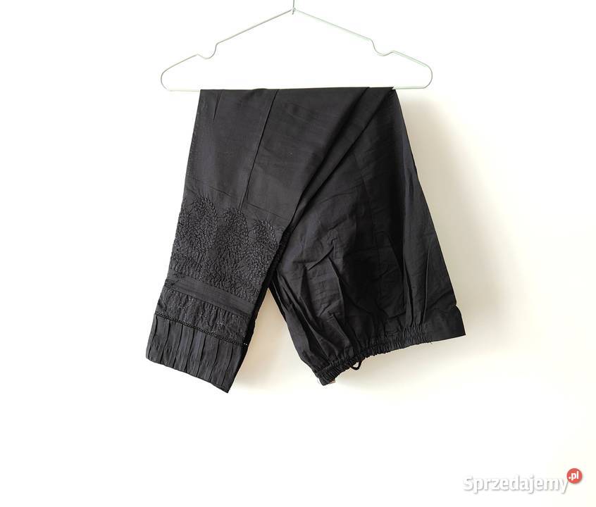 Indyjskie spodnie cygaretki czarne S 36 M 38 Szczecin