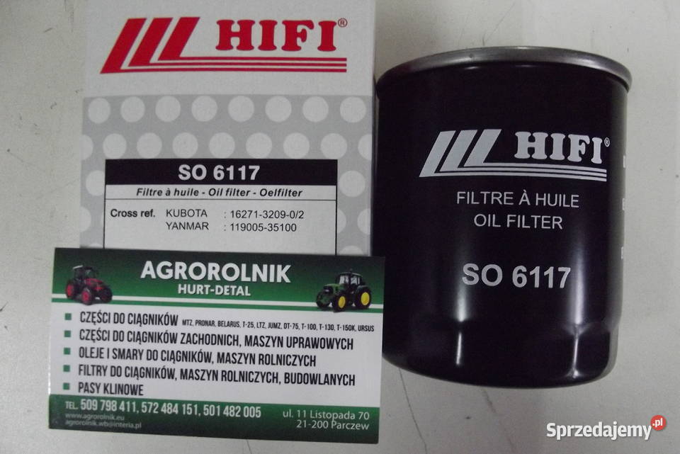 Filtr oleju Hifi SO 6117 John Deere Kubota Parczew