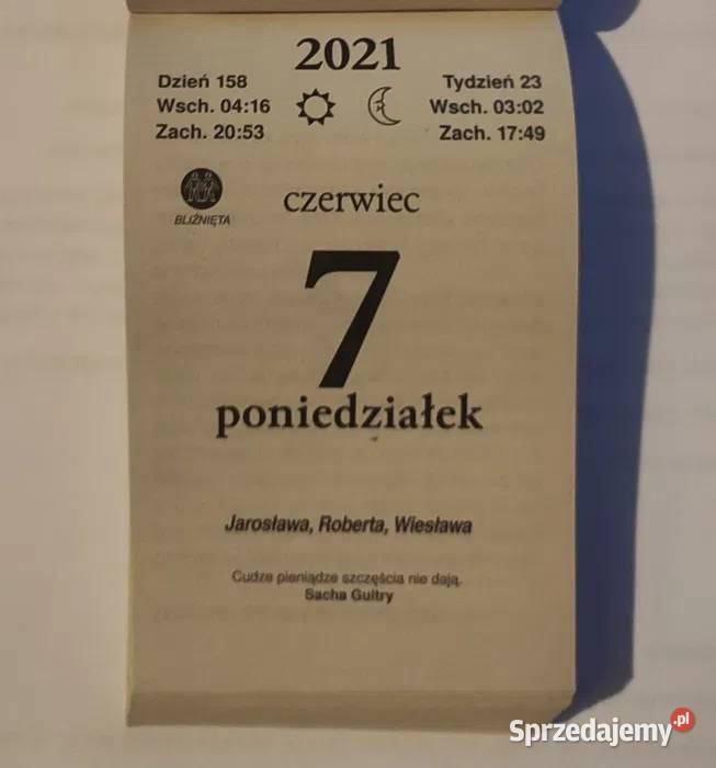 Kartka Z Kalendarza Kalendarz Kartki 2021 Zdzierak Kartki Pr Szczecin ...