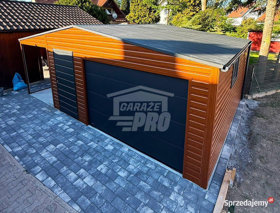 Garaz blaszany 5x6 m wiata 2x6 m brama Sprzedaż sprzedam