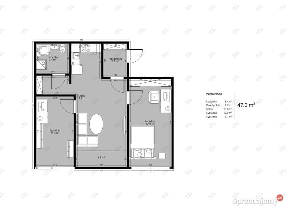 Mieszkanie 3pok 47m2 Wrocław Zielińskiego