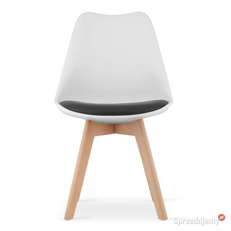 Zestaw komplet krzeseł biało czarne drewniane podlaskie Bielsk Podlaski