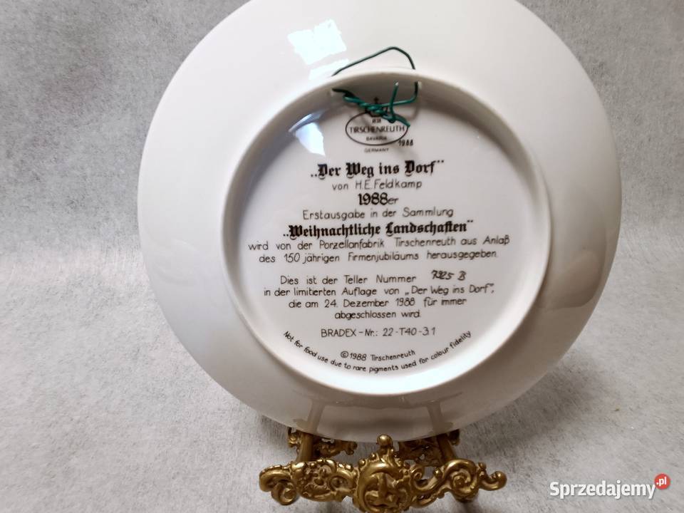 TIRSCHENREUTH PORCELANOWY KOLEKCJONERSKI TALERZ Dobrzany