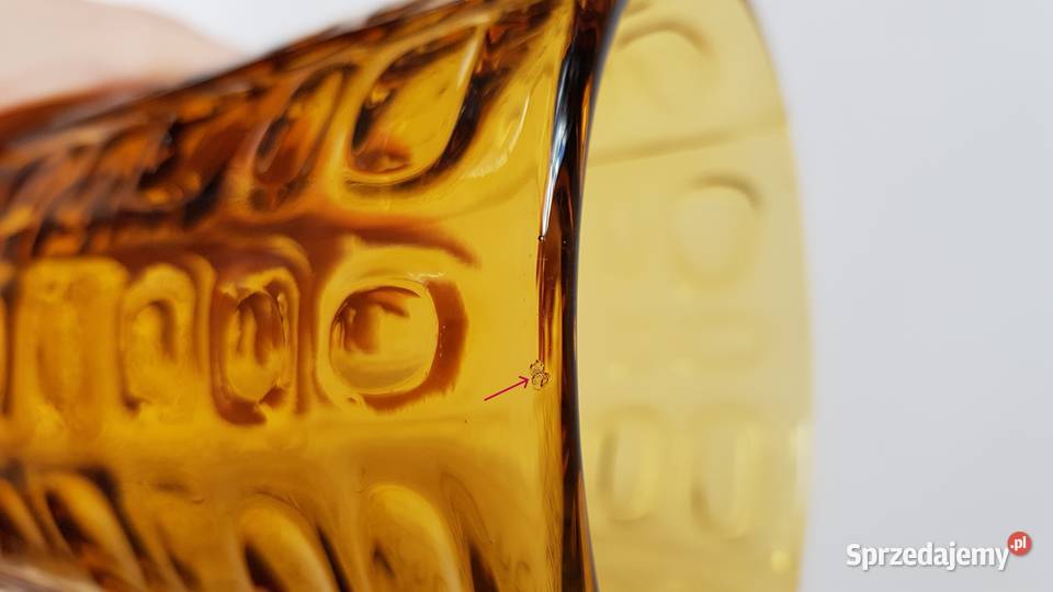 Wazon WULKAN 2 Ząbkowice kolorowe szkło PRL Dąbrowa Górnicza