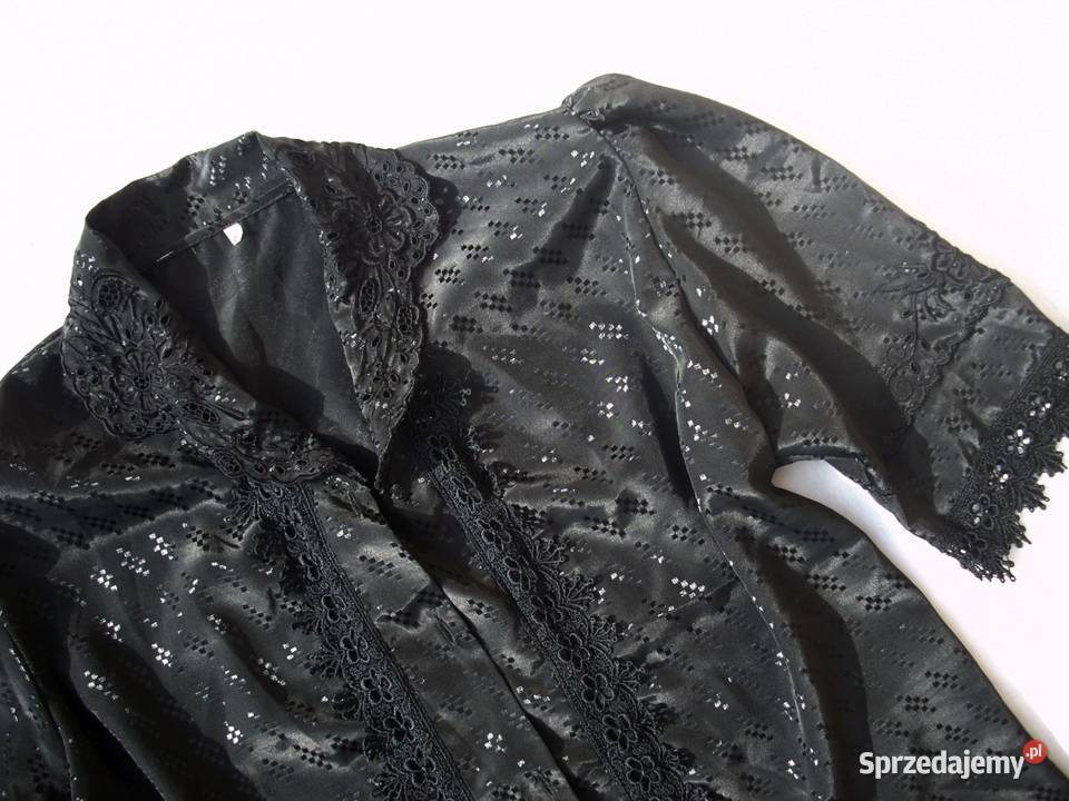 Elegancka Czarna Koszula Hafty Bufki 44 46 Nowy Sącz