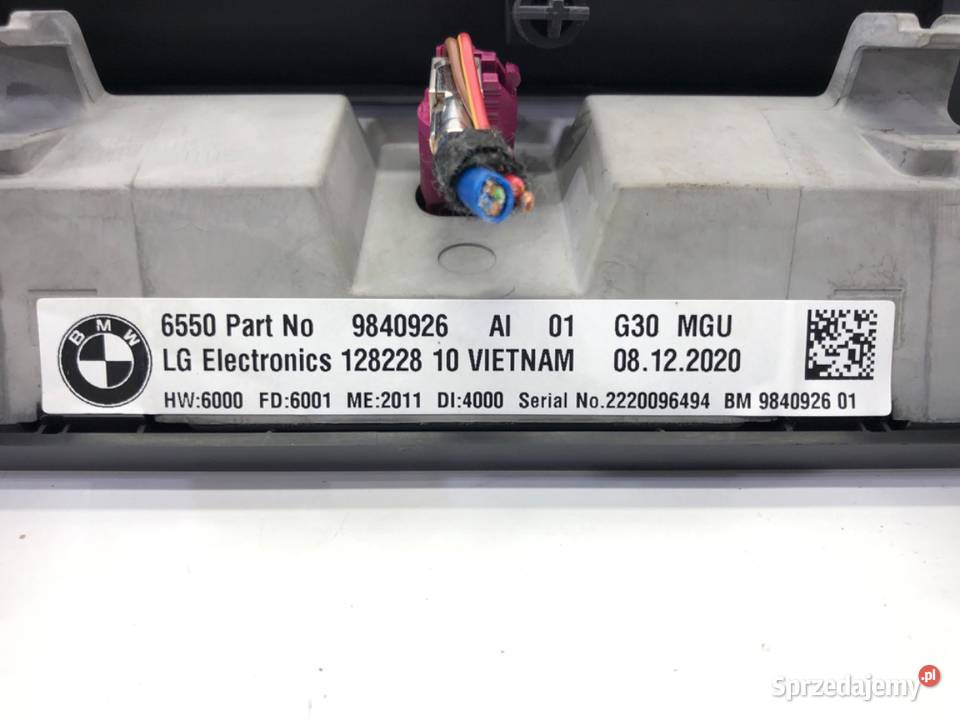 WYŚWIETLACZ BMW G30 9840926 EKRAN MONITOR