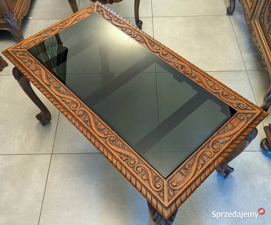 Wspaniałydębowy stolik na lwich łapach sklep Dąbrowa Górnicza