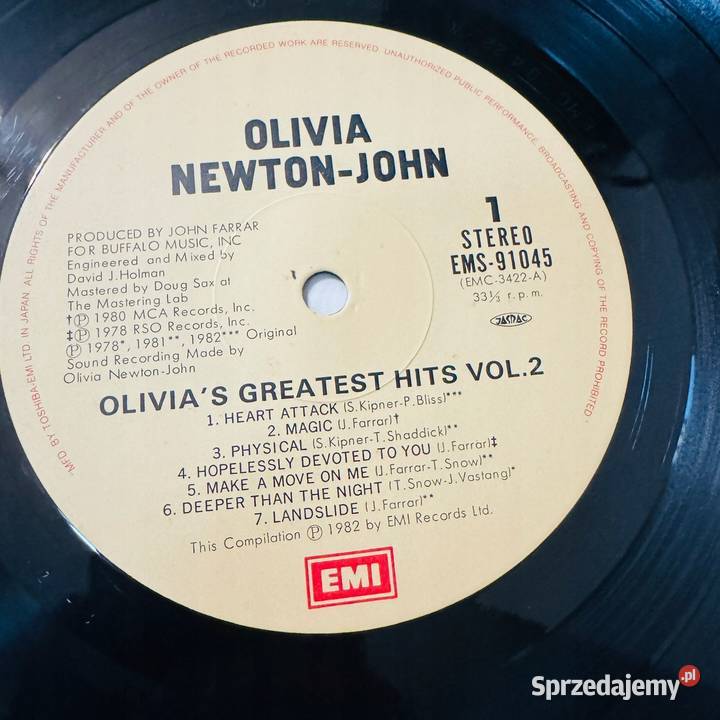 Olivia Newton John Greatest Hits Vol2 VGEX Japan Warszawa